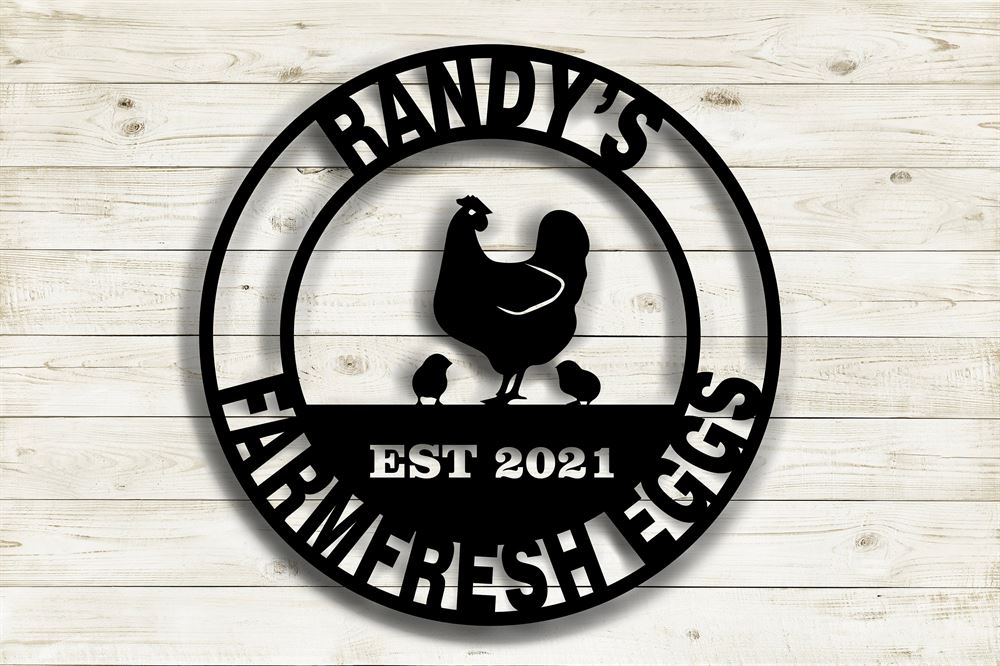 Custom Metal Farm Sign, Farm Fresh Eggs Metal Wall Sign, Gift Ideas For Farm Woman, Large Metal Outdoor Signs, Outdoor Metal Sign Frames