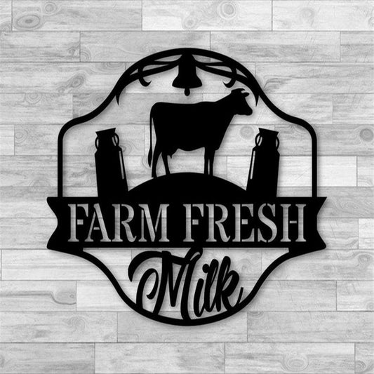 Custom Metal Farm Sign, Farm Fresh Milk Metal Sign, Gift Ideas For Farm Woman, Large Metal Outdoor Signs, Outdoor Metal Sign Frames