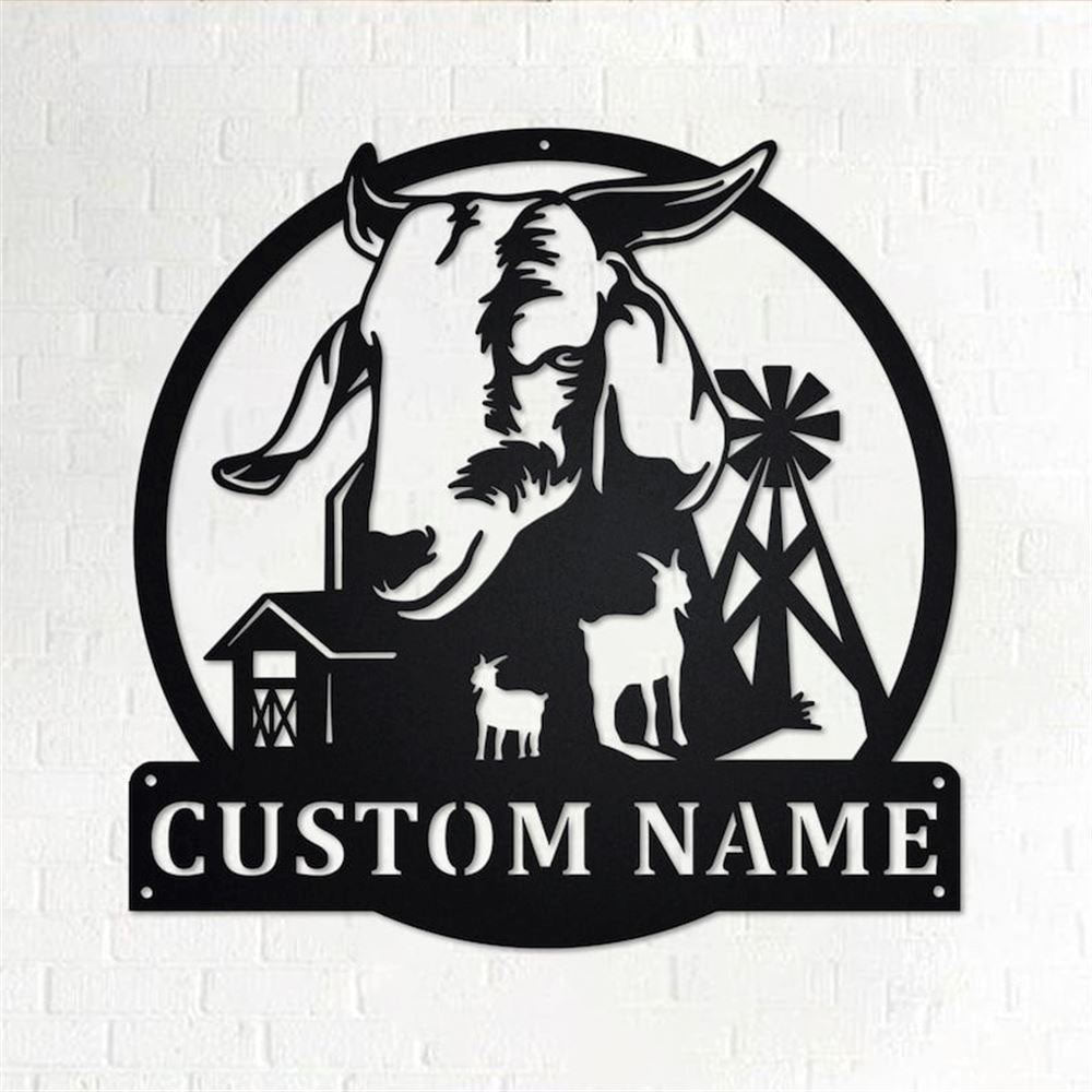 Custom Metal Farm Sign, Farm Goat Metal Wall Art, Gift Ideas For Farm Woman, Large Metal Outdoor Signs, Outdoor Metal Sign Frames