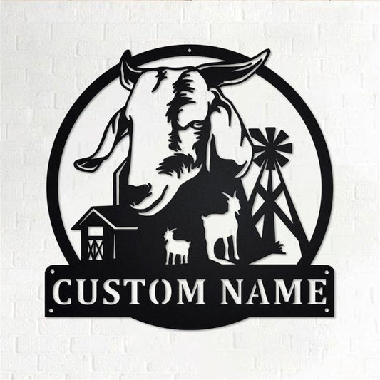 Custom Metal Farm Sign, Farm Goat Metal Wall Art, Gift Ideas For Farm Woman, Large Metal Outdoor Signs, Outdoor Metal Sign Frames