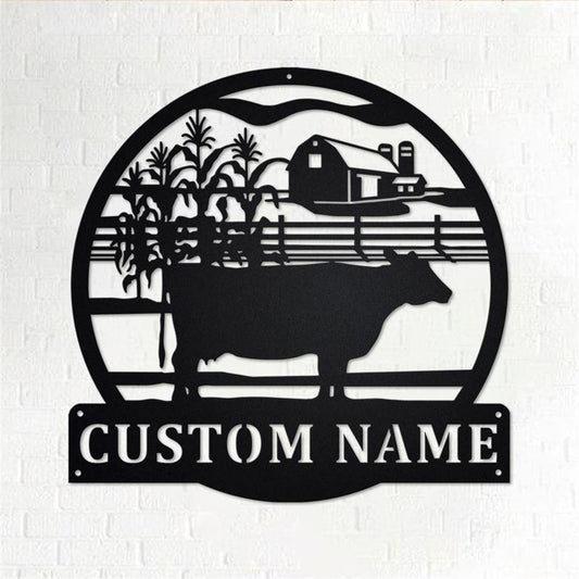 Custom Metal Farm Sign, Farm Meat Cow Metal Wall Art, Gift Ideas For Farm Woman, Large Metal Outdoor Signs, Outdoor Metal Sign Frames