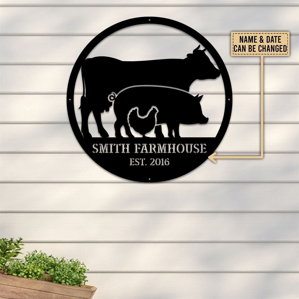 Custom Metal Farm Sign, Farm Metal Wall Art, Gift Ideas For Farm Woman, Large Metal Outdoor Signs, Outdoor Metal Sign Frames
