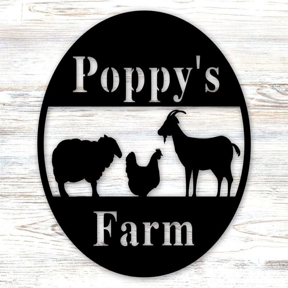 Custom Metal Farm Sign, Farm Metal Zoo Sign, Gift Ideas For Farm Woman, Large Metal Outdoor Signs, Outdoor Metal Sign Frames
