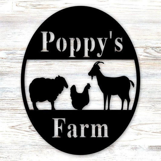 Custom Metal Farm Sign, Farm Metal Zoo Sign, Gift Ideas For Farm Woman, Large Metal Outdoor Signs, Outdoor Metal Sign Frames