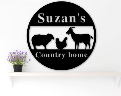 Custom Metal Farm Sign, Farm Metal Zoo Sign, Gift Ideas For Farm Woman, Large Metal Outdoor Signs, Outdoor Metal Sign Frames