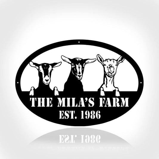Custom Metal Farm Sign, Goat Farm Metal Sign, Gift Ideas For Farm Woman, Large Metal Outdoor Signs, Outdoor Metal Sign Frames