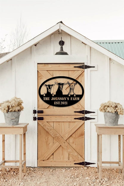 Custom Metal Farm Sign, Goat Farm Metal Sign, Gift Ideas For Farm Woman, Large Metal Outdoor Signs, Outdoor Metal Sign Frames