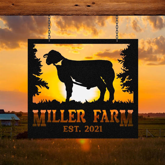Custom Metal Farm Sign, Goat Outdoor Farmhouse Front Gate Ranch Stable Wall Decor Art, Gift Ideas For Farm Woman, Outdoor Metal Sign Frames