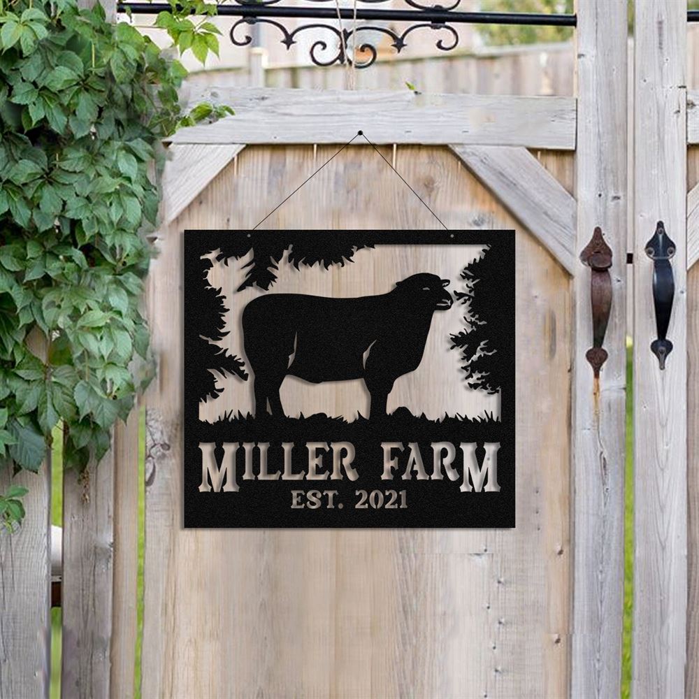 Custom Metal Farm Sign, Goat Outdoor Farmhouse Front Gate Ranch Stable Wall Decor Art, Gift Ideas For Farm Woman, Outdoor Metal Sign Frames