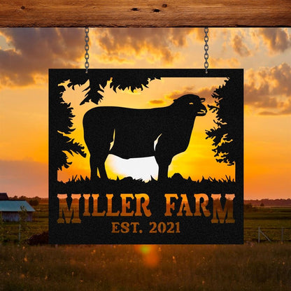 Custom Metal Farm Sign, Goat Outdoor Farmhouse Front Gate Ranch Stable Wall Decor Art, Gift Ideas For Farm Woman, Outdoor Metal Sign Frames