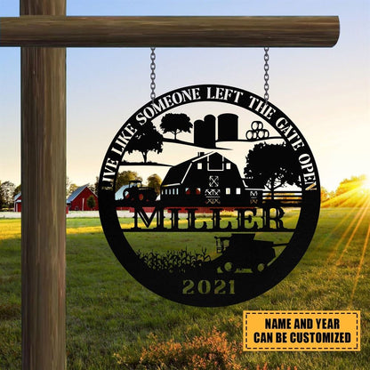 Custom Metal Farm Sign, Grain Bin Tractor Outdoor Farmhouse Entry Road Front Gate Wall Decor, Gift Ideas For Farm Woman, Outdoor Metal Sign Frames