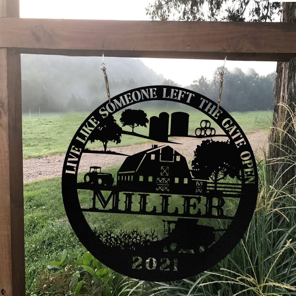 Custom Metal Farm Sign, Grain Bin Tractor Outdoor Farmhouse Entry Road Front Gate Wall Decor, Gift Ideas For Farm Woman, Outdoor Metal Sign Frames