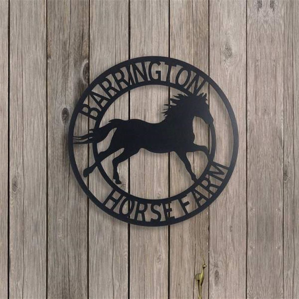 Custom Metal Farm Sign, Horse Circle Metal Sign, Gift Ideas For Farm Woman, Large Metal Outdoor Signs, Outdoor Metal Sign Frames