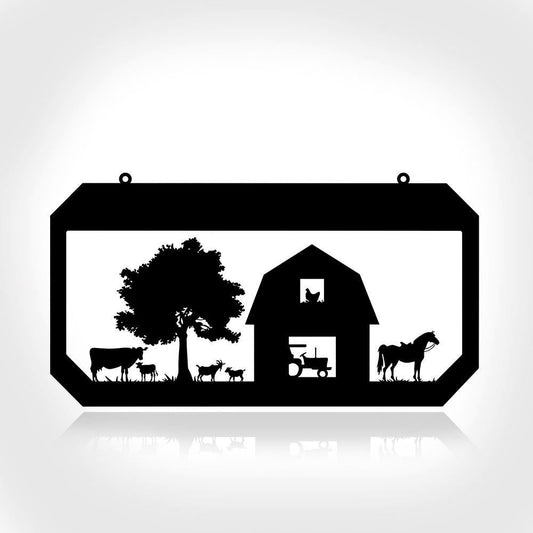 Custom Metal Farm Sign, Horse Cow Goat Chicken Outdoor Farmhouse Ranch Barn Wall Decor Art, Gift Ideas For Farm Woman, Outdoor Metal Sign Frames