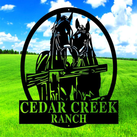 Custom Metal Farm Sign, Horse Sign Metal Ranch Sign, Gift Ideas For Farm Woman, Large Metal Outdoor Signs, Outdoor Metal Sign Frames