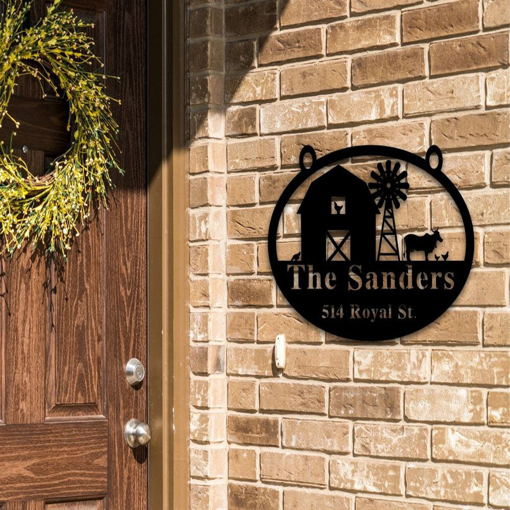 Custom Metal Farm Sign, House Address Plaque Farm Gate Metal Sign, Gift Ideas For Farm Woman, Outdoor Metal Sign Frames