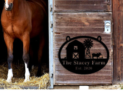 Custom Metal Farm Sign, House Address Plaque Farm Gate Metal Sign, Gift Ideas For Farm Woman, Outdoor Metal Sign Frames