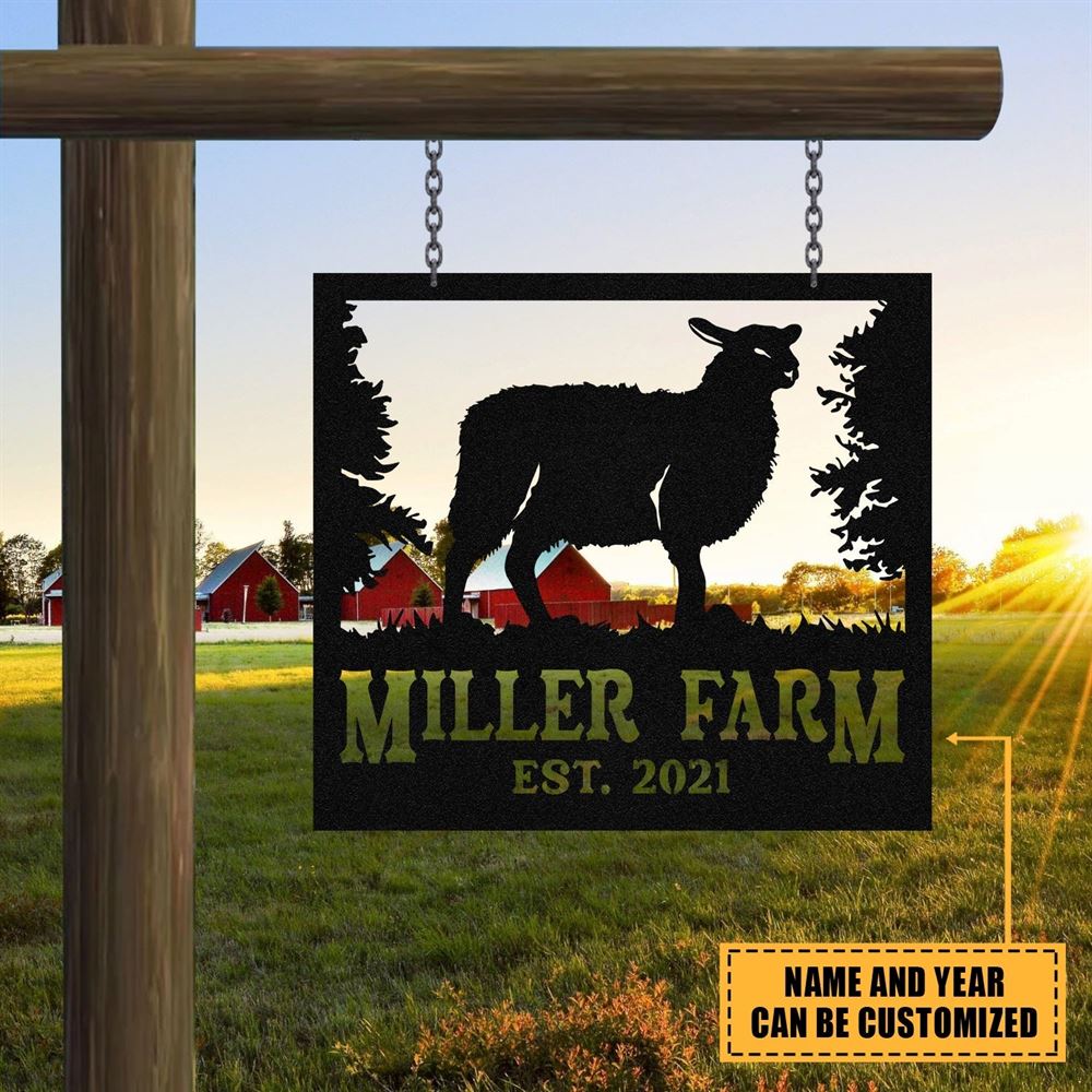 Custom Metal Farm Sign, Katahdin Sheep Outdoor Farmhouse Front Gate Ranch Wall Decor Art, Gift Ideas For Farm Woman, Outdoor Metal Sign Frames