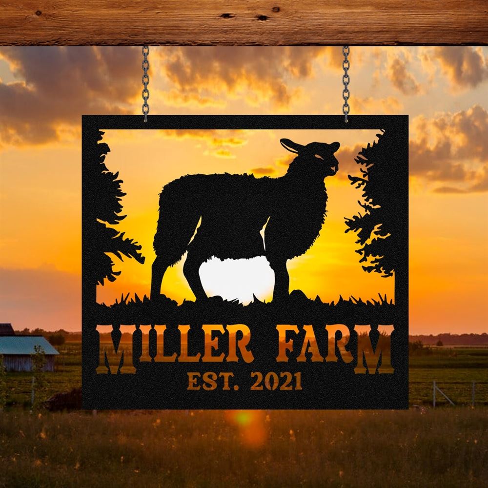 Custom Metal Farm Sign, Katahdin Sheep Outdoor Farmhouse Front Gate Ranch Wall Decor Art, Gift Ideas For Farm Woman, Outdoor Metal Sign Frames
