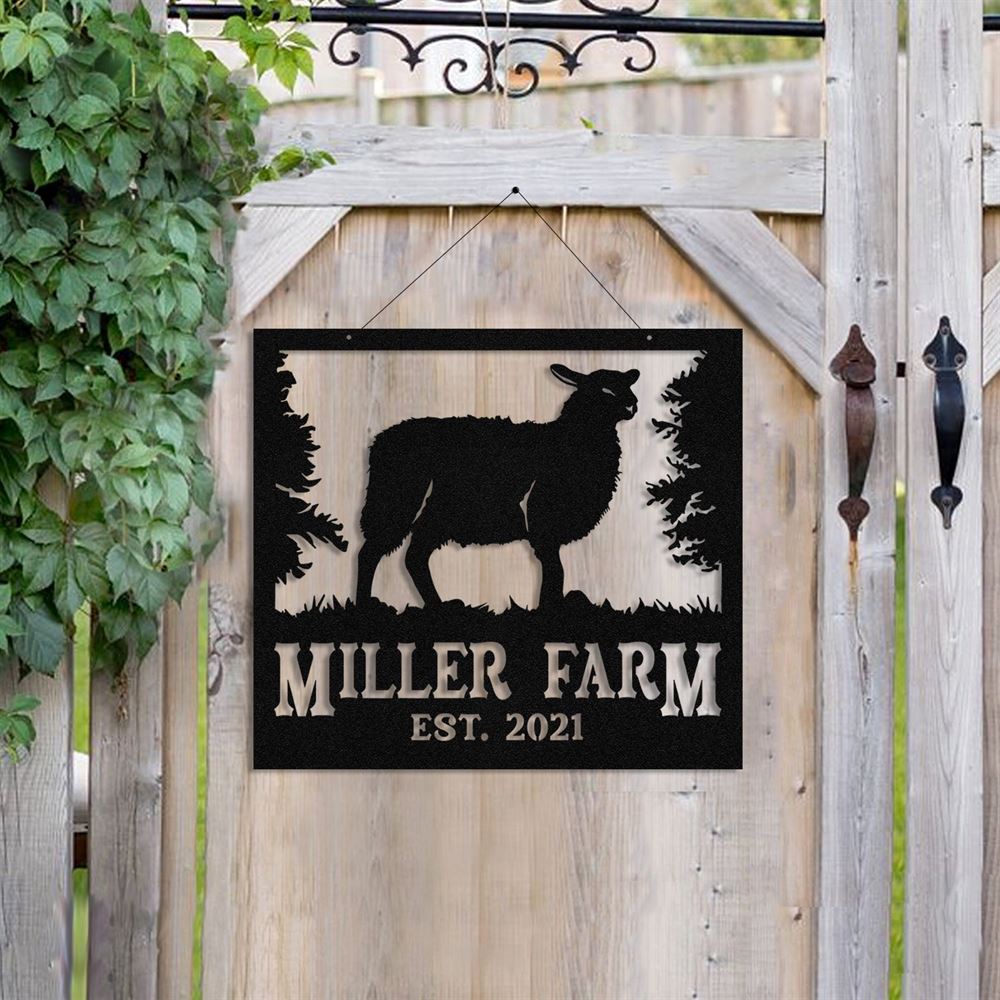 Custom Metal Farm Sign, Katahdin Sheep Outdoor Farmhouse Front Gate Ranch Wall Decor Art, Gift Ideas For Farm Woman, Outdoor Metal Sign Frames