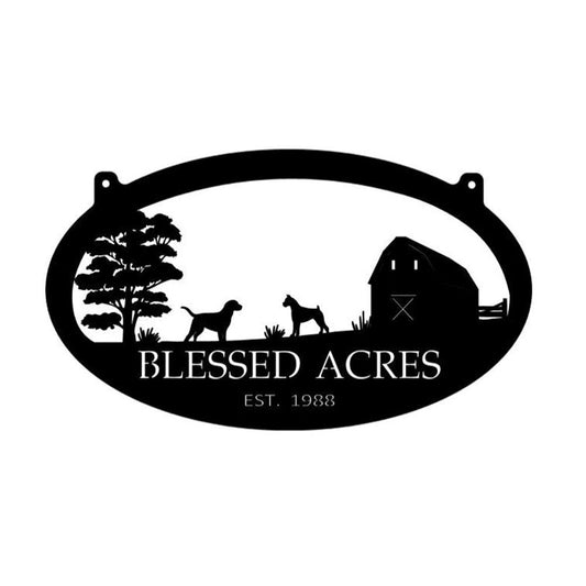 Custom Metal Farm Sign, Lab Dog Signized With Your Name Metal Wall Art, Gift Ideas For Farm Woman, Outdoor Metal Sign Frames