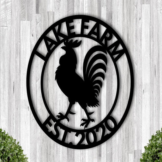 Custom Metal Farm Sign, Metal Chicken Farm Sign, Gift Ideas For Farm Woman, Large Metal Outdoor Signs, Outdoor Metal Sign Frames