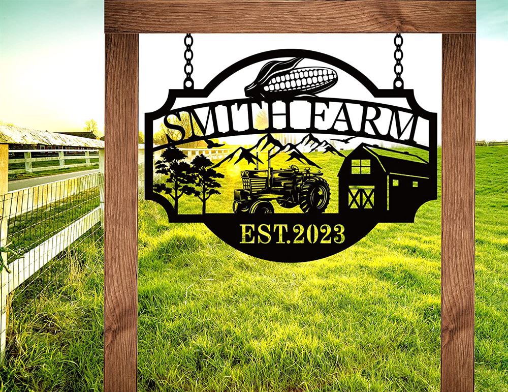 Custom Metal Farm Sign, Metal Farmhouse Farm Sign, Gift Ideas For Farm Woman, Large Metal Outdoor Signs, Outdoor Metal Sign Frames