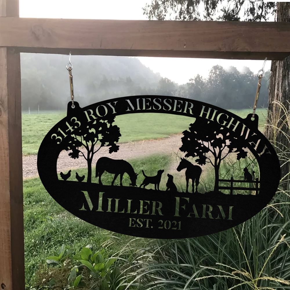 Custom Metal Farm Sign, Metal Horse Dog Cat Chicken Sign, Gift Ideas For Farm Woman, Large Metal Outdoor Signs, Outdoor Metal Sign Frames