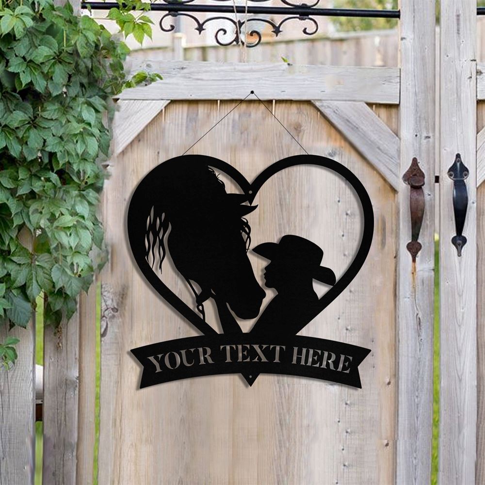Custom Metal Farm Sign, Metal Horse Girl Sign, Gift Ideas For Farm Woman, Large Metal Outdoor Signs, Outdoor Metal Sign Frames