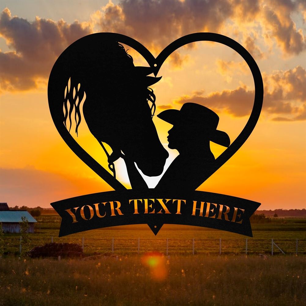 Custom Metal Farm Sign, Metal Horse Girl Sign, Gift Ideas For Farm Woman, Large Metal Outdoor Signs, Outdoor Metal Sign Frames