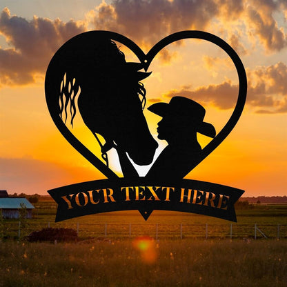 Custom Metal Farm Sign, Metal Horse Girl Sign, Gift Ideas For Farm Woman, Large Metal Outdoor Signs, Outdoor Metal Sign Frames