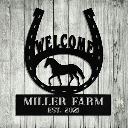 Custom Metal Farm Sign, Metal Horse Hoof Shoes Sign, Gift Ideas For Farm Woman, Large Metal Outdoor Signs, Outdoor Metal Sign Frames