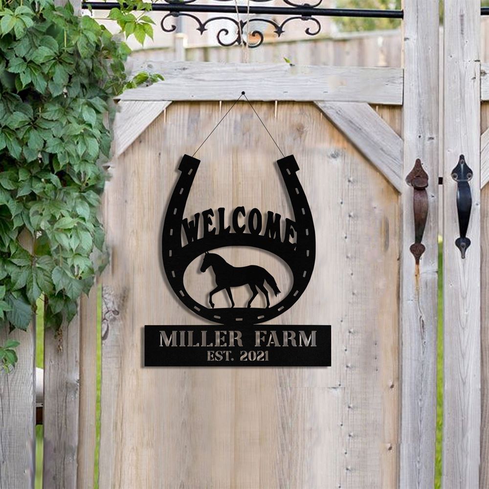 Custom Metal Farm Sign, Metal Horse Hoof Shoes Sign, Gift Ideas For Farm Woman, Large Metal Outdoor Signs, Outdoor Metal Sign Frames