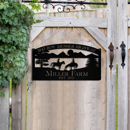 Custom Metal Farm Sign, Metal Horse Rider Sign, Gift Ideas For Farm Woman, Large Metal Outdoor Signs, Outdoor Metal Sign Frames