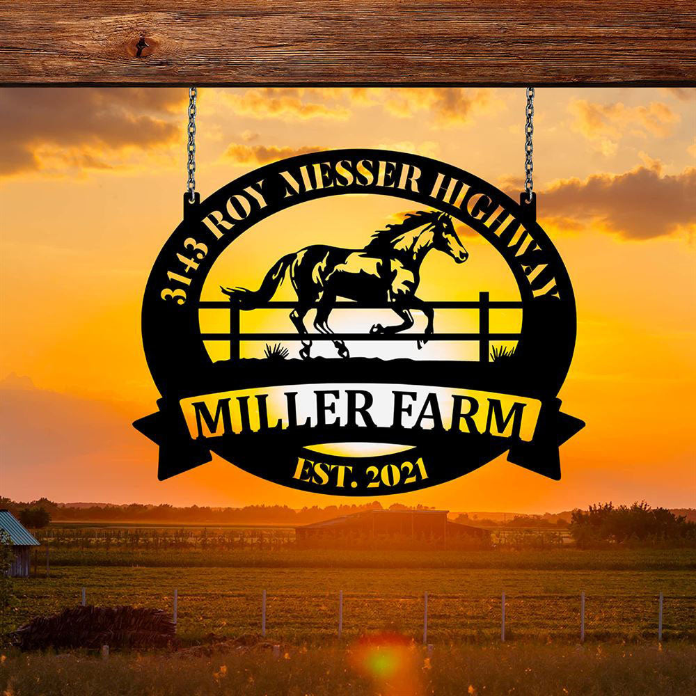 Custom Metal Farm Sign, Metal Horse Sign, Gift Ideas For Farm Woman, Large Metal Outdoor Signs, Outdoor Metal Sign Frames