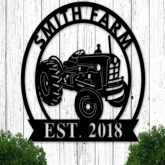 Custom Metal Farm Sign, Metal Tractor Sign, Gift Ideas For Farm Woman, Large Metal Outdoor Signs, Outdoor Metal Sign Frames