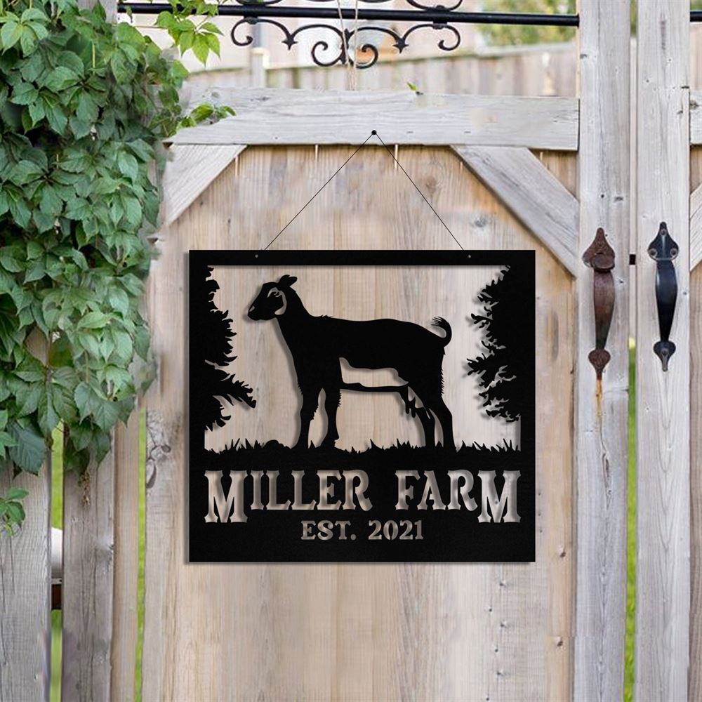 Custom Metal Farm Sign, Nigerian Dwarf Goat Outdoor Farmhouse Front Gate Ranch Wall Decor Art, Gift Ideas For Farm Woman, Outdoor Metal Sign Frames