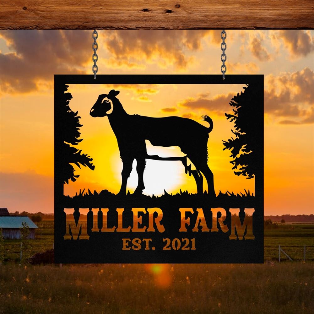 Custom Metal Farm Sign, Nigerian Dwarf Goat Outdoor Farmhouse Front Gate Ranch Wall Decor Art, Gift Ideas For Farm Woman, Outdoor Metal Sign Frames