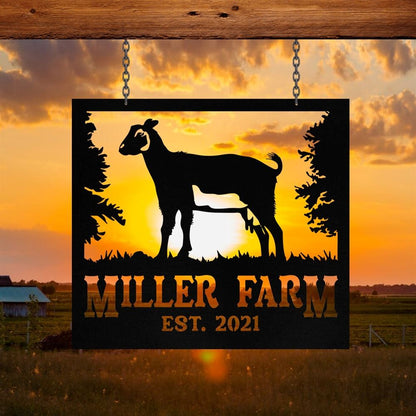 Custom Metal Farm Sign, Nigerian Dwarf Goat Outdoor Farmhouse Front Gate Ranch Wall Decor Art, Gift Ideas For Farm Woman, Outdoor Metal Sign Frames