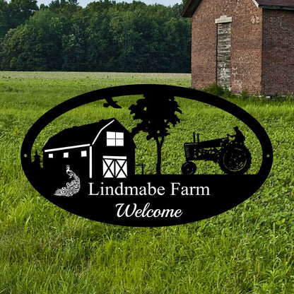 Custom Metal Farm Sign, Peacock Farm Metal Sign, Gift Ideas For Farm Woman, Large Metal Outdoor Signs, Outdoor Metal Sign Frames
