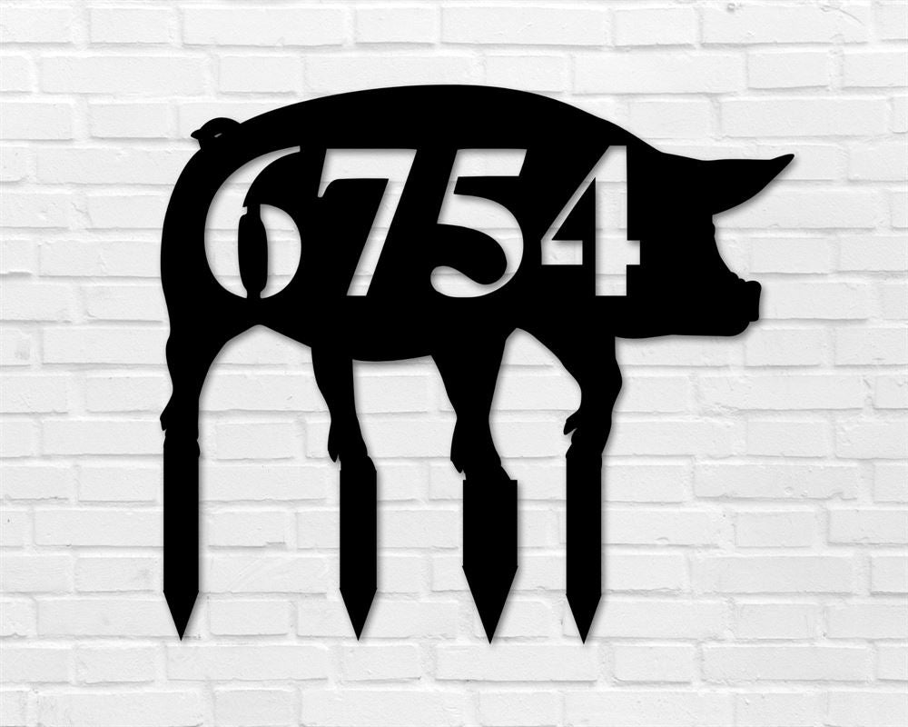 Custom Metal Farm Sign, Pig Address Metal Sign, Gift Ideas For Farm Woman, Large Metal Outdoor Signs, Outdoor Metal Sign Frames