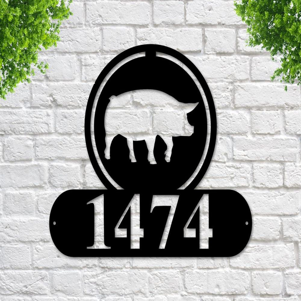 Custom Metal Farm Sign, Pig Address Signpig Metal Sign, Gift Ideas For Farm Woman, Large Metal Outdoor Signs, Outdoor Metal Sign Frames