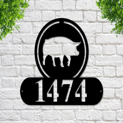 Custom Metal Farm Sign, Pig Address Signpig Metal Sign, Gift Ideas For Farm Woman, Large Metal Outdoor Signs, Outdoor Metal Sign Frames