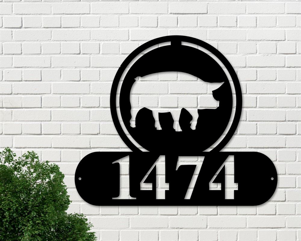 Custom Metal Farm Sign, Pig Address Signpig Metal Sign, Gift Ideas For Farm Woman, Large Metal Outdoor Signs, Outdoor Metal Sign Frames