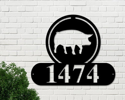 Custom Metal Farm Sign, Pig Address Signpig Metal Sign, Gift Ideas For Farm Woman, Large Metal Outdoor Signs, Outdoor Metal Sign Frames