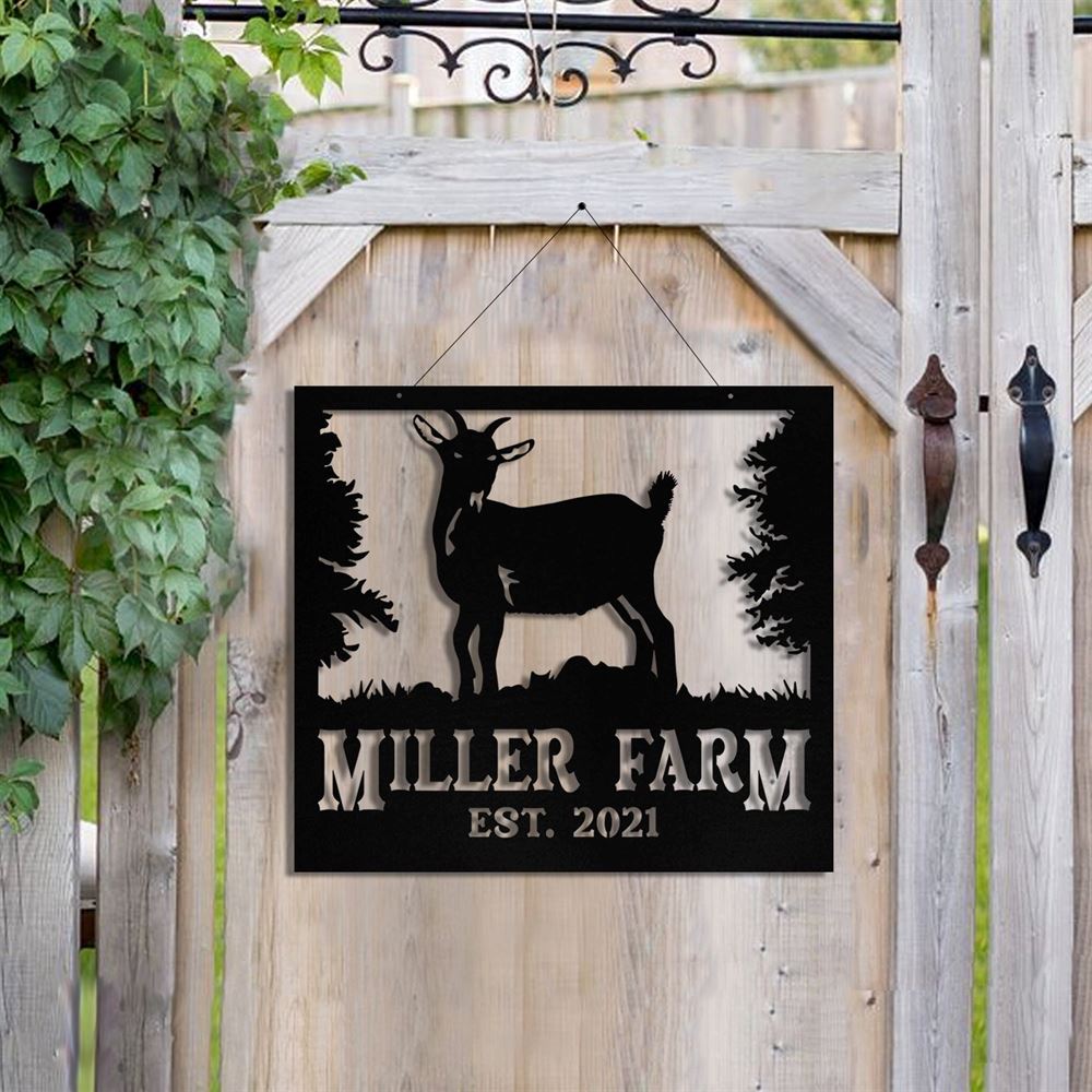 Custom Metal Farm Sign, Pygmy Goat Outdoor Farmhouse Front Gate Ranch Stable Wall Decor Art, Gift Ideas For Farm Woman, Outdoor Metal Sign Frames