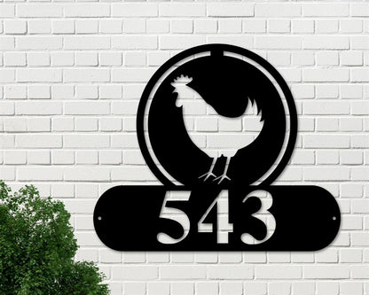 Custom Metal Farm Sign, Rooster Address Metal Sign, Gift Ideas For Farm Woman, Large Metal Outdoor Signs, Outdoor Metal Sign Frames
