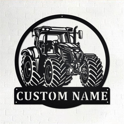 Custom Metal Farm Sign, Tractor Metal Wall Art, Gift Ideas For Farm Woman, Large Metal Outdoor Signs, Outdoor Metal Sign Frames