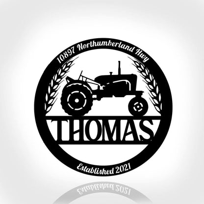 Custom Metal Farm Sign, Tractor Outdoor Farmhouse Entry Road Front Gate Wall Decor Gift, Gift Ideas For Farm Woman, Outdoor Metal Sign Frames