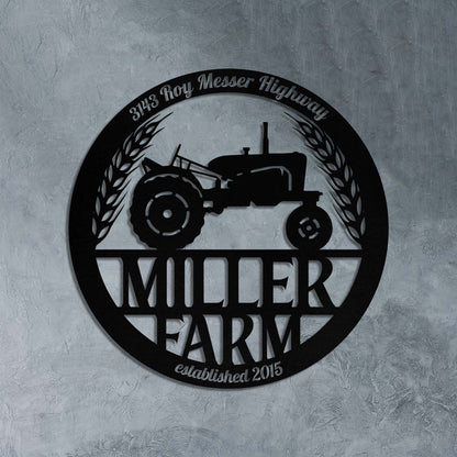 Custom Metal Farm Sign, Tractor Outdoor Farmhouse Entry Road Front Gate Wall Decor Gift, Gift Ideas For Farm Woman, Outdoor Metal Sign Frames